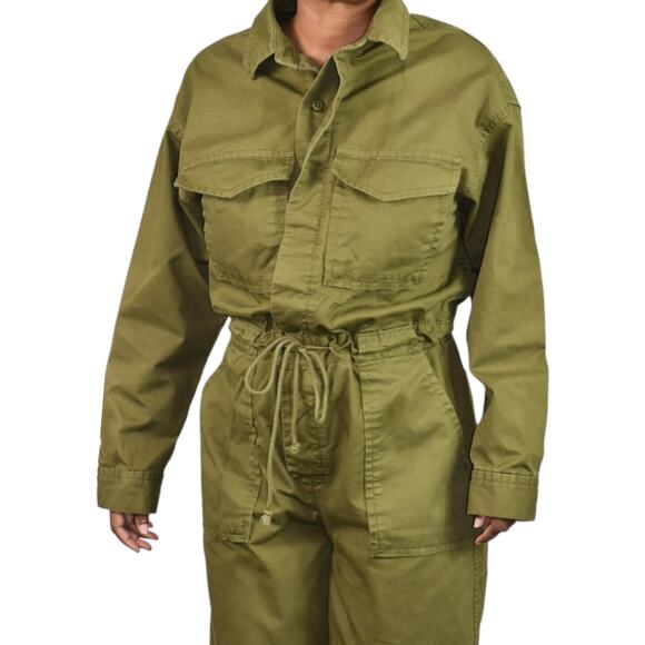 Levis Baggy Surplus Jumpsuit Green Flight Suit Oversized Cotton Coveralls Small - Picture 12 of 13